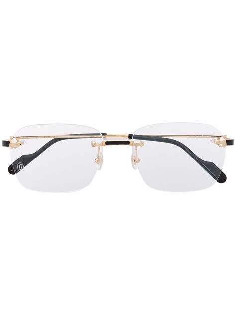 cartier eyewear dupe|cartier rimless glasses with diamonds.